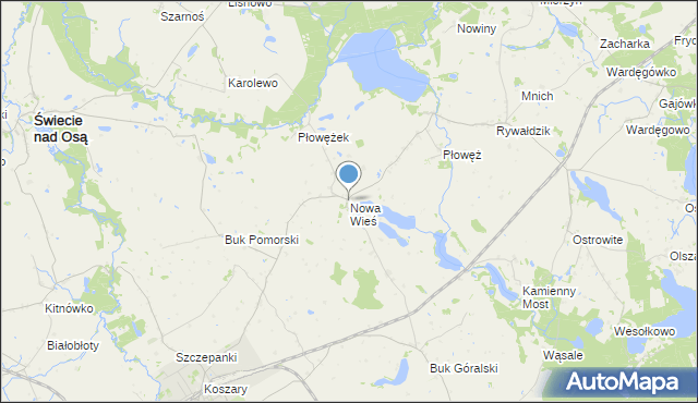 mapa Nowa Wieś, Nowa Wieś gmina Jabłonowo Pomorskie na mapie Targeo
